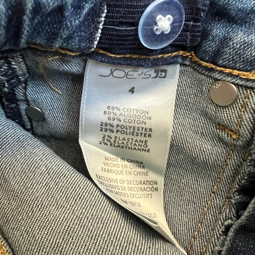 Joes Jeans Girls Size‎ 4 Medium Wash Flare Leg Side Slit Denim Pants Adjustable - Picture 7 of 7
